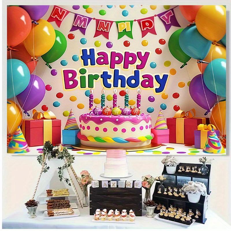 Colorful birthday party polyester fabric background and party wall decorations - Background fabric, indoor/outdoor
