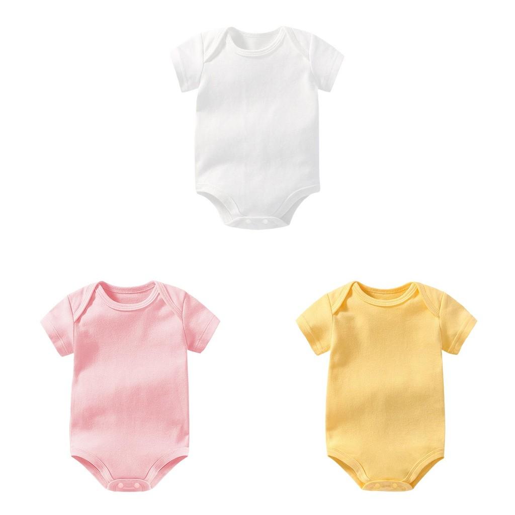 Однотонный детский короткий комбинезон из мягкой хлопковой ткани для игр малышей