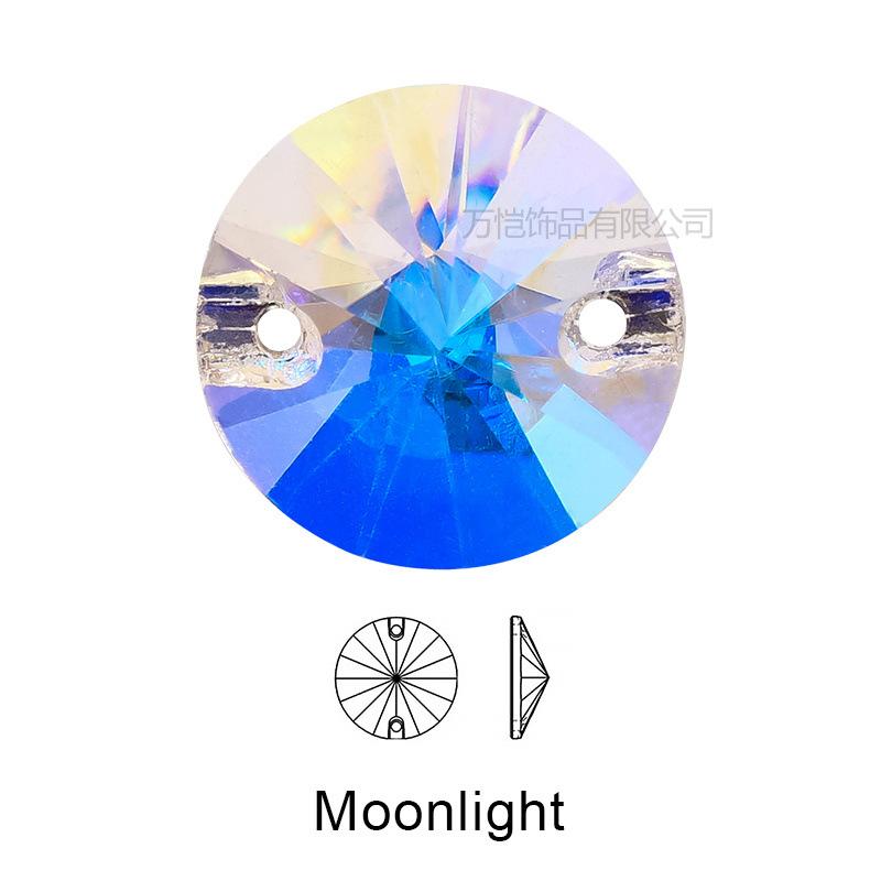 Hand Sewn Drill Flat Buckle, Special-Shaped Ab Color Crystal Glass Round Satellite Diy Clothing Wedding Rhinestone Jewelry Accessories