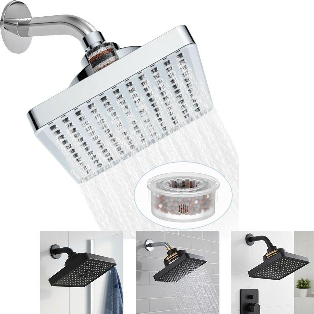 Portable Rainfall Shower Head Square Design Waterfall Shower Head Filter Shower Head Easy To Clean