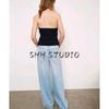 Spring New Women Clothes All-Match Slimming Ripped Decoration Fashion High Waist Baggy Jeans 8727011