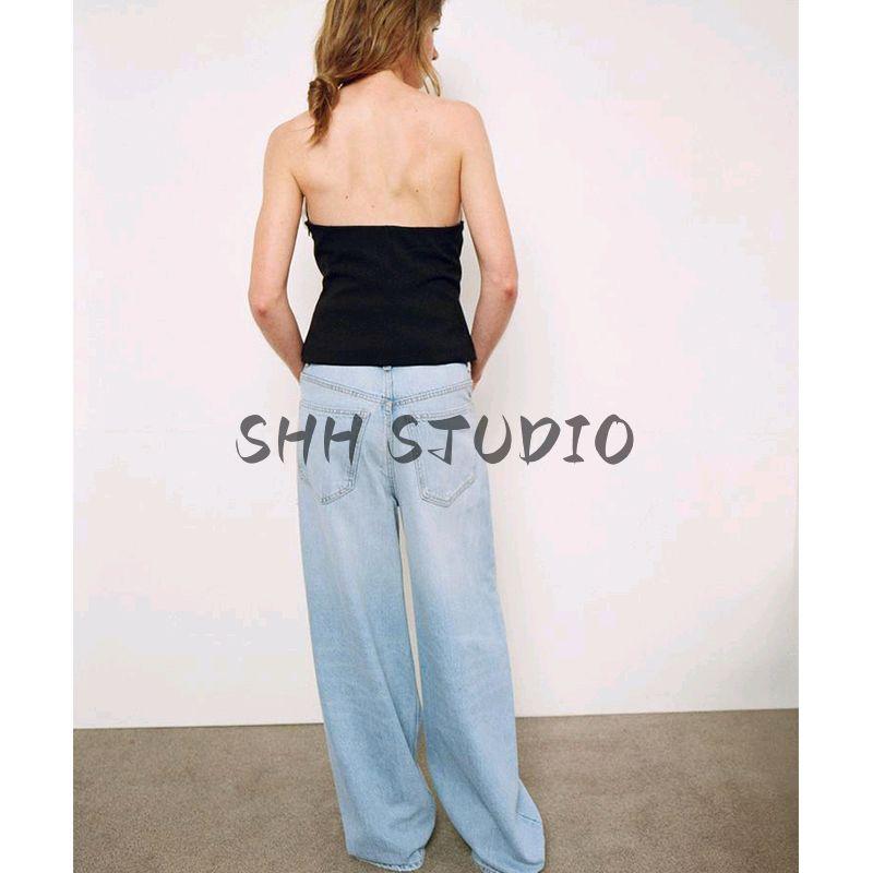 Spring New Women Clothes All-Match Slimming Ripped Decoration Fashion High Waist Baggy Jeans 8727011