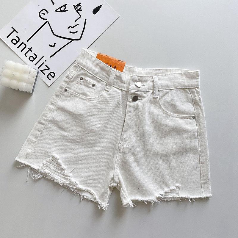 Брюки Классика и минимализм Мода Универсальные Летние Женские Тонкие Шорты Из Джинса С Высокой Талией Широкие Штаны Индивидуальность и Модность
