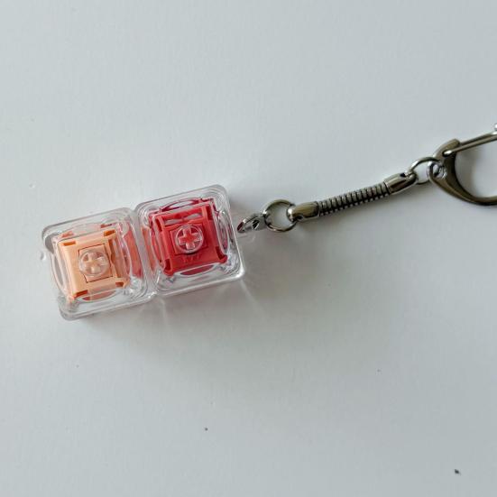 Keyboard Fidget Toy 2-in-1 Keyboard Decompression Button Finger Clicker Toy 2-Keys Fidget Keychain Work Travel Stress Relief Desk Toy