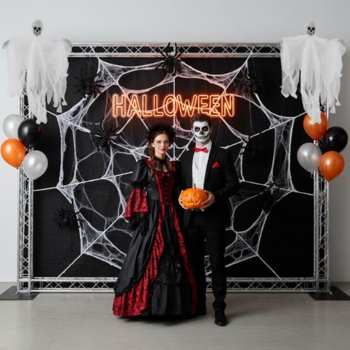 Dekoracja ozdoba halloween zjawa upiór duch szkielet wiszący biały 75 cm