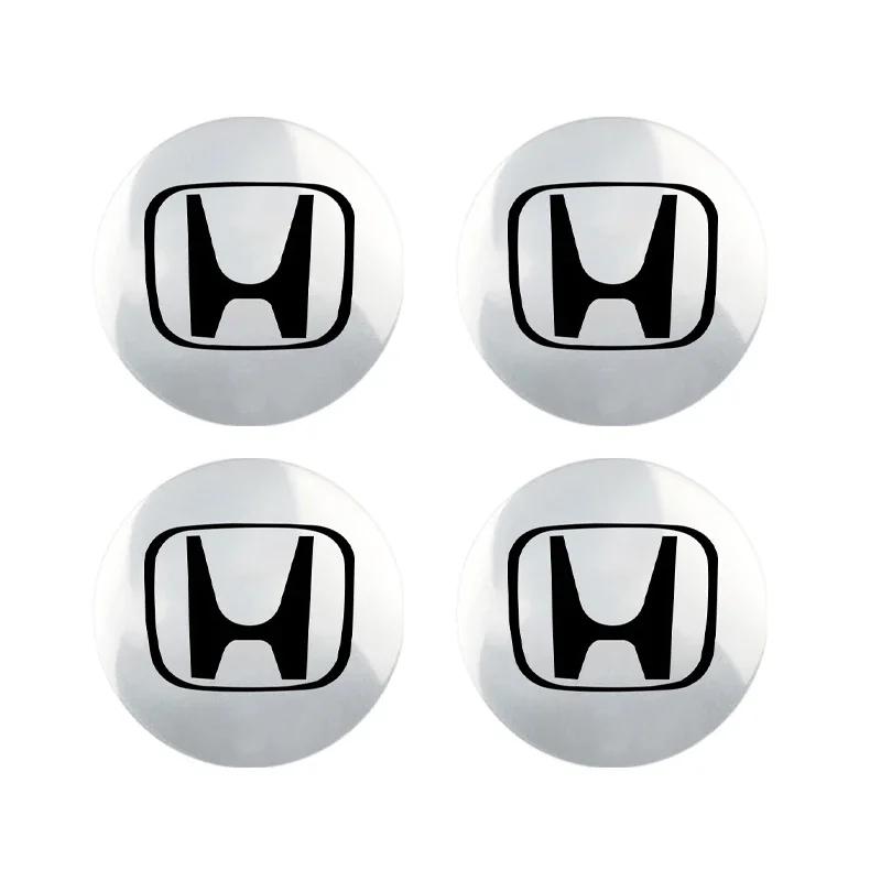 4PCS 56mm Car Badge Hub Cap Sticker Wheel Center Cover Decal Decoration For Honda Mugen TypeR Civic Accord Fit Jazz FIT HRV XRV