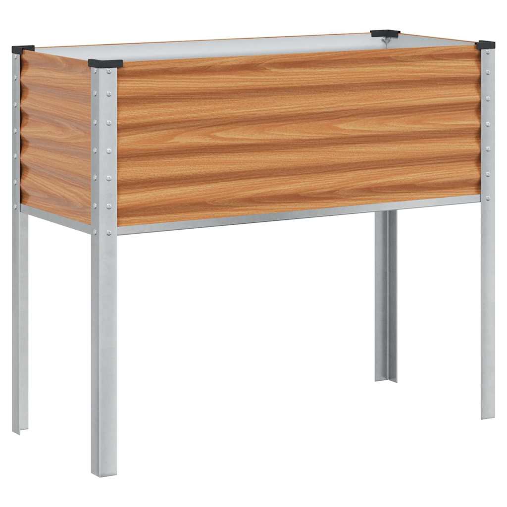 Garden Planter Light Brown 100 x 45 x 90 cm Galvanized Steel