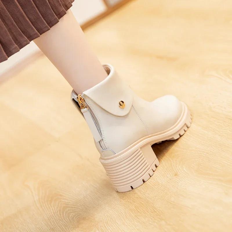 Модные ботильоны с круглым носком, черные, большого размера, теплые ботильоны до щиколотки для женщин, удобные и элегантные, шикарные дизайнерские, роскошные, из искусственной кожи, женские короткие туфли