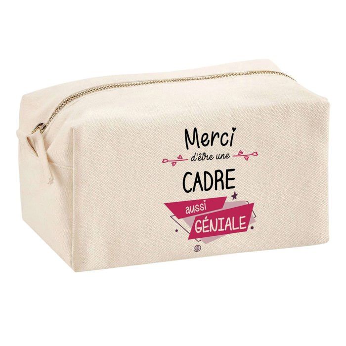 Trousse multifonction Merci Cadre Géniale Cadeau Anniversaire Noël Collègue Remerciement Idée | Trousse Scolaire Fournitures Bureau