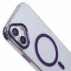 For iPhone 16 Clear Case Compatible with MagSafe Four Corners Anti-Drop PC+TPU Phone Cover - Purple
