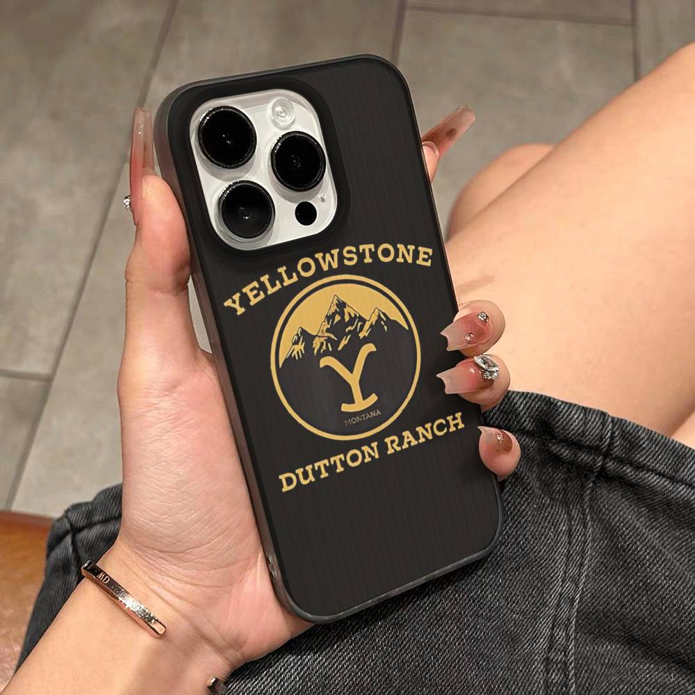 Чехол для телефона TV Y-yellowstoneS Логотип Для телефона 17 16 15 14 13 12 11 Pro Max Plus Pro Air Чехол для телефона Волнистая полоса Задняя крышка