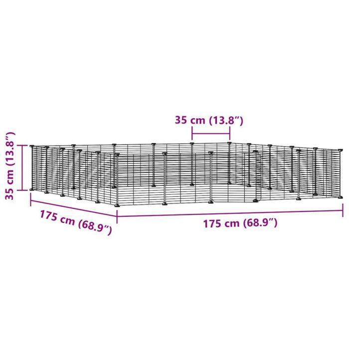 3114025 vidaXL Pet Cage with 20 Panels and Door Black 35x35 Cm