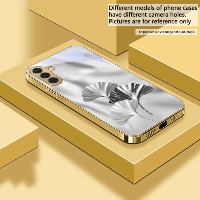 Роскошные листья гинкго для Samsung Galaxy S20 FE S21 S22 S23 Plus S24 Ultra 25Ultra S21+ S9+ S22Plus Золотой стеклянный чехол для телефона