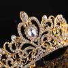 Full Round Crystal Rhinestone Wedding Tiaras Bridal Hair Accessories Kids Crown For Cake Topper Festival Party Prom Gift