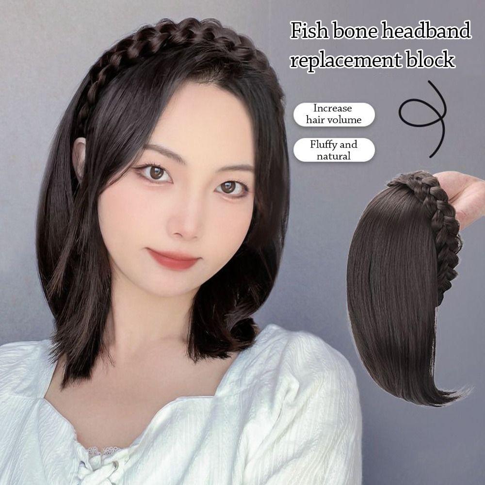 3D Парик Повязка Натуральные Накладные Волосы Модная Синтетическая Повязка на Голову для Женщин