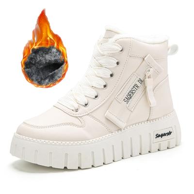 34-42 Зимние женские модные сапоги на толстой подошве, увеличенной высоты, из бархата, теплые хлопковые сапоги, зимние сапоги, повседневная хлопковая обувь