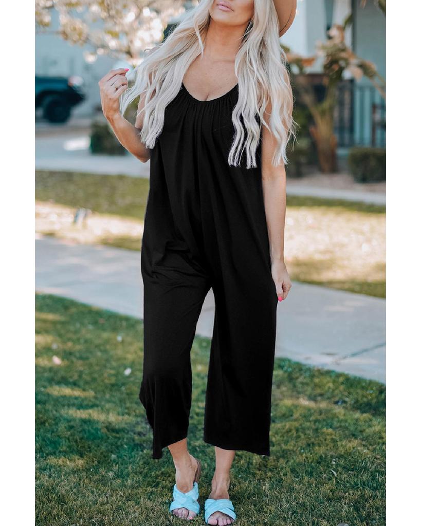 Azura Exchange Комбинезон с широкими штанинами и карманами на тонких бретельках