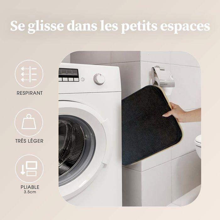 Panier de rangement - hennez - grand panier feutre 40l - gris - avec couvercle - style contemporain