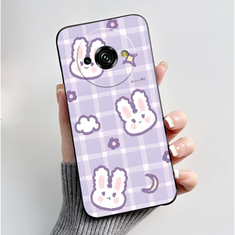 Для Oukitel C59 Чехол Oukitel C59 Pro Обложка Роскошный Милый Любовь Кролик Забавный Узор Черный ТПУ Мягкий Силикон Защитный Чехол для Телефона