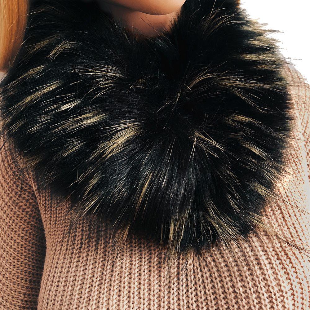 Fashion Shawl Neckerchief Coat collar Women scarf Faux fur Winter Warm