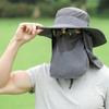 Солнцезащитная шляпа Кепка с защитой от УФ-лучей Широкие поля Нейлон Дышащая Быстросохнущая UPF 50+ Шляпа для рыбалки со съемной фа