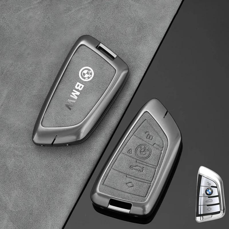 LOCUK1 Car Sticker Zinc Alloy Car Key Case Cover Holder Shell For BMW X1 X3 X5 X6 X7 1 3 5 6 7 Series G20 G30 G11 F15 F16 G01 G02 F48 A
