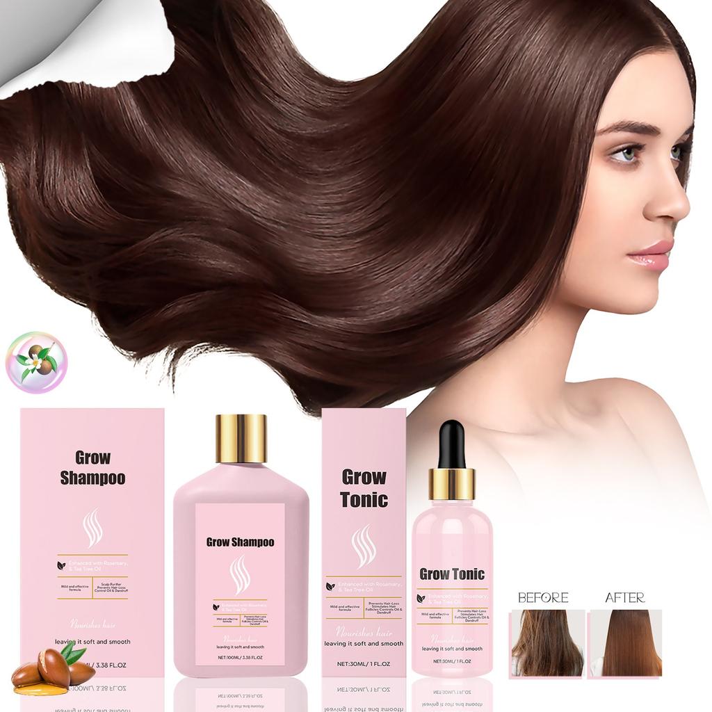 Питательный набор для ухода за волосами, шампунь + сыворотка для роста волос, уменьшает выпадение волос и стимулирует рост волос, питает кожу головы, 100 мл + 30 мл