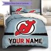 Custom Name New Jersey Devils Pattern Bedding Quilt Set  Home Decoration  Gift (1 * duvet cover + 2 * pillowcase  without core)