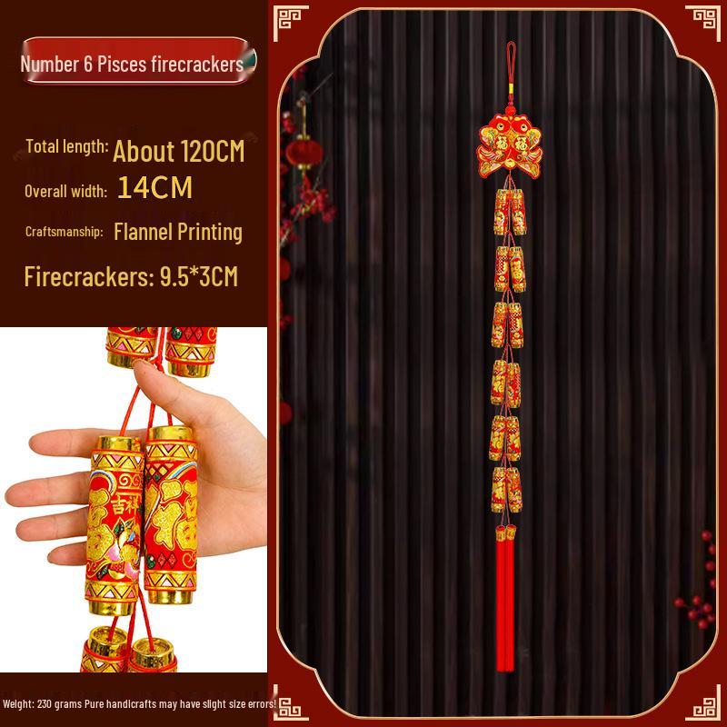 Новогодние украшения 2025 года - года Змеи: Подвески-мешочки с красным перцем чили «Фейерверк» на китайский Праздник весны