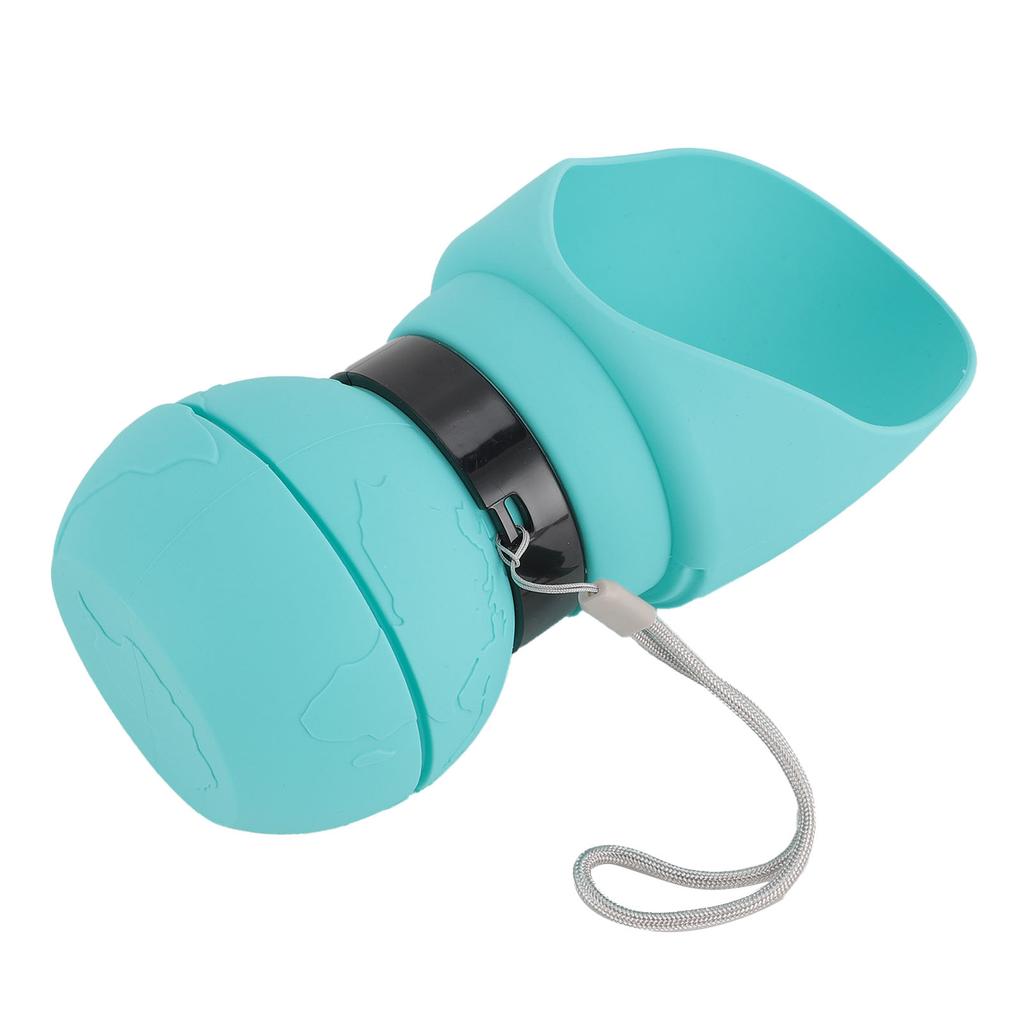 Бутылка для воды для собаки Портативная силиконовая складная дорожная поилка для питомца со складной миской для питомца для путешествий на открытом воздухе Синяя