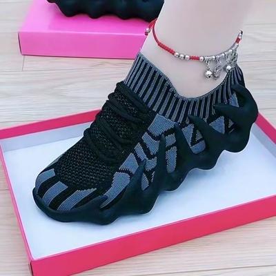 2025 осень повседневная спортивная обувь универсальные носки рот йога фитнес одна педаль летающая тканая обувь дышащая женская обувь обувь для внешней торговли