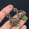 Copper Green Turquoise Handmade Copper Wire Wrap Earring 2.6 F1a70