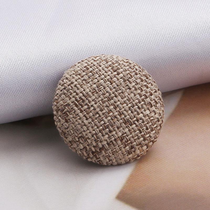 10 шт. декоративные круглые льняные пуговицы для одежды «сделай сам», покрытые тканью, металлические пуговицы