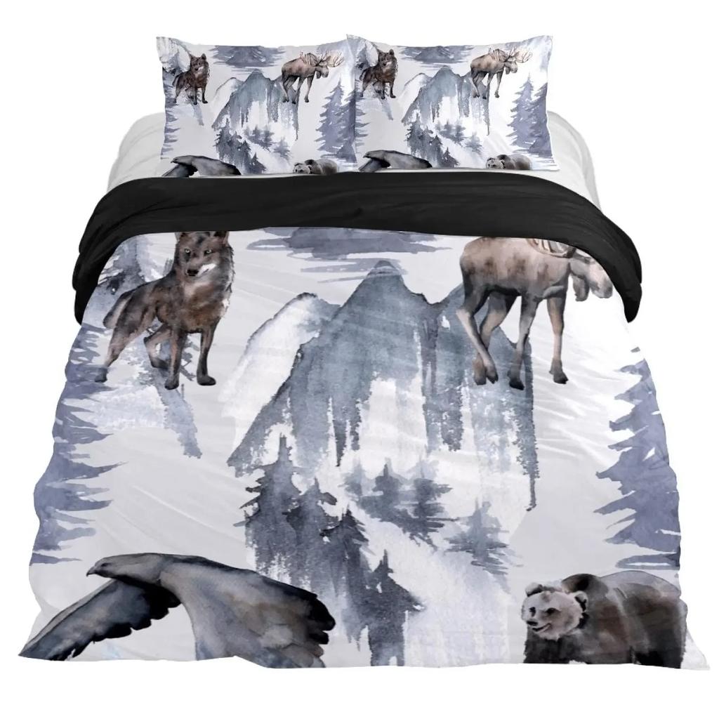 Animal Duvet Cover Set 23Pcs Deer Autumn Forest Leaves Bedding Set Wild Animals for Teens Queen King Size Polyester Quilt Cover
