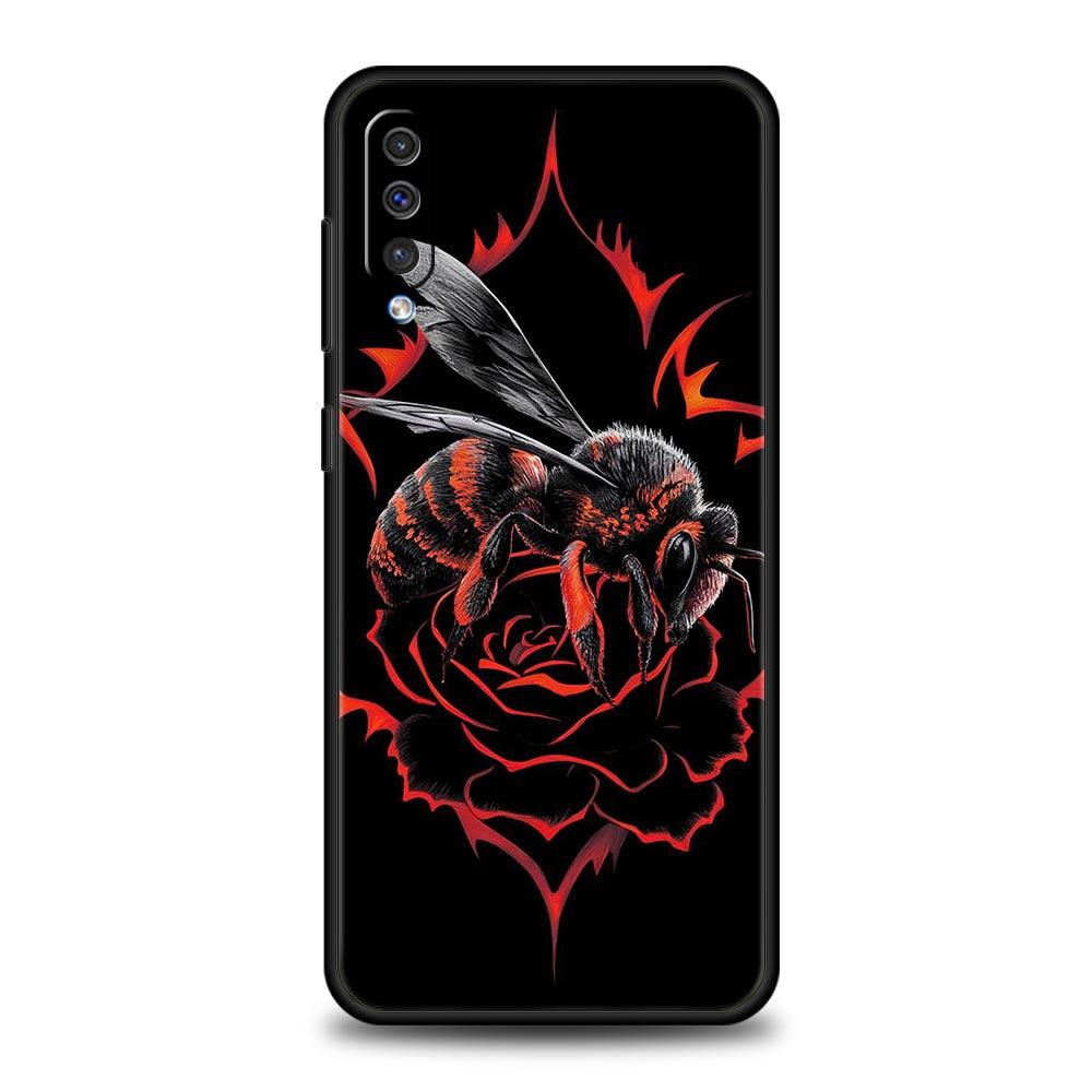 Honeybee Flower Pattern Phone Case for Samsung Galaxy A56 A36 A26 A16 A34 A24 A42 A22 A20 A12 A40 A30 A10 Soft TPU Cover Shell