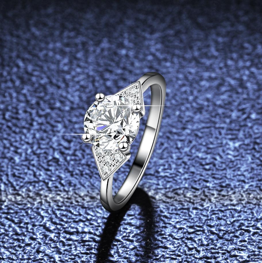 Кольцо с муассанитом цвета D, женское серебряное кольцо с четырьмя когтями, бриллиантовое кольцо с бриллиантом, обручальное кольцо, обручальное кольцо, подарок для подруги