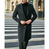 Men Coat Retro Functional Button-breasted Long Sleeve Winter Jacket with Large Pockets for Outdoor Office