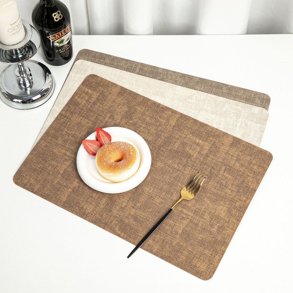 European ins simple table mat leather placemat double-sided cloth pattern western food mat spot waterproof and heat insulation mat