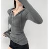 Американский облегающий топ с капюшоном и длинными рукавами, подчеркивающий талию, для женщин - лестный весенне-осенний стиль
