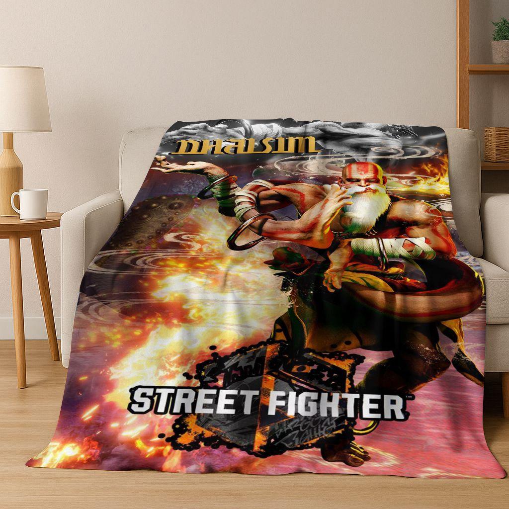 Ретро Street Fighter 6 Персонажи Игра Чун-Ли Арт Фланелевое Одеяло, Уютное Мягкое Плед для Дома Спальни Кровати Дивана Покрытие Дети