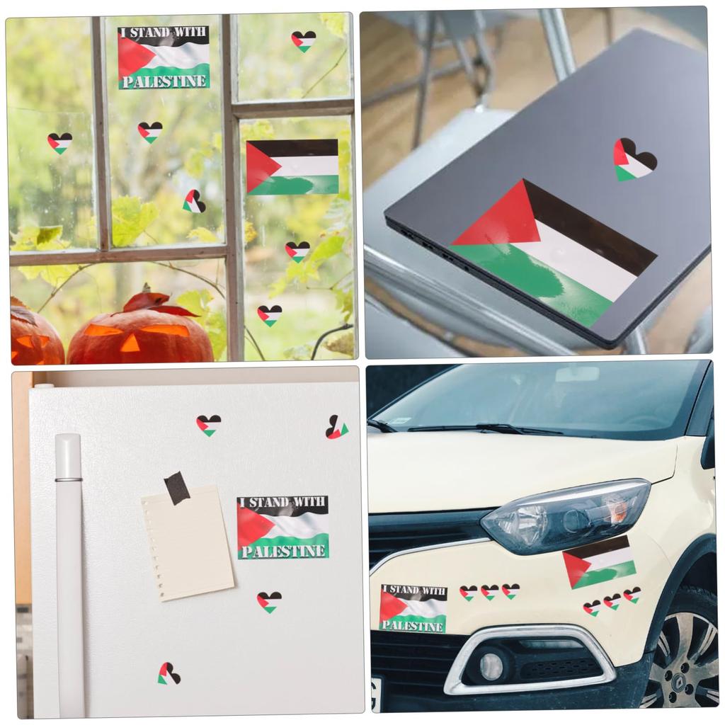 UPKOCH 8 Pcs Car Stickers, Palestinian Car Decal Flag Decal Gaza Sticker, Palestinian Flag