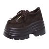 Fashion Designer New Autumn Women Leather Sneakers Pumps 10CM High Platform Lace-up Casual Shoes Thick Sole Walking Shoes Zapatos Mujer
