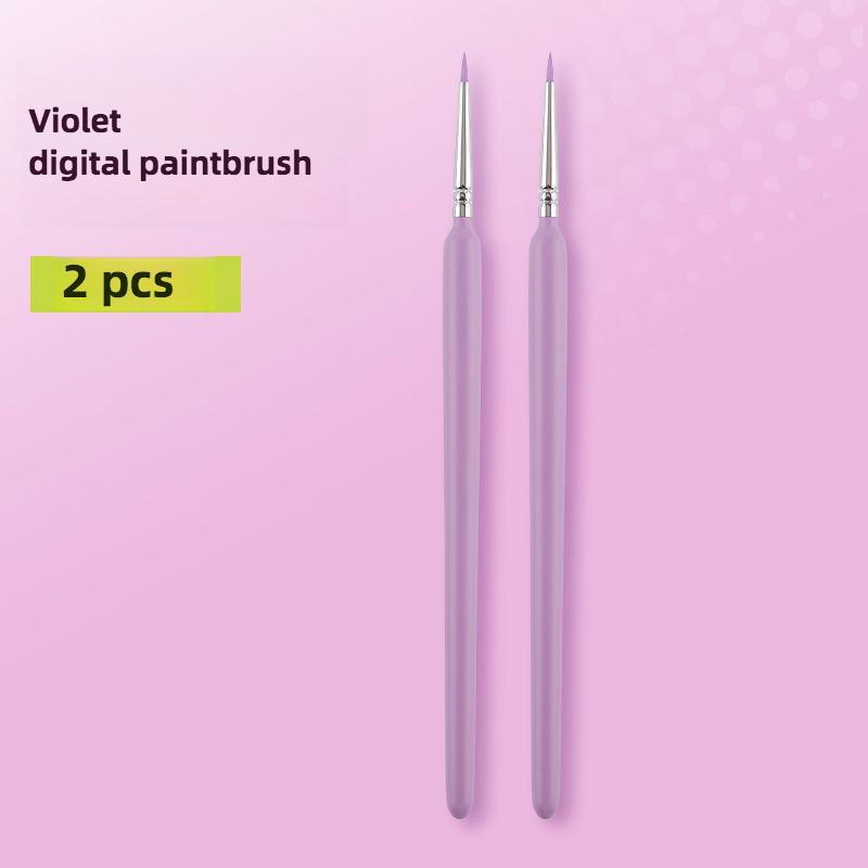 2 Pcs Set DIY Digital Oil Painting Watercolor Pen Acrylic Paint Special Coloring Pen Flat Coating Hook Line Pen Painting Brush