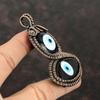 Черный и синий цвет кулон от сглаза медная проволока обернутая ювелирные изделия кулон от сглаза драгоценный камень кулон ручной работы из меди проволочная обертка кулон для подарка