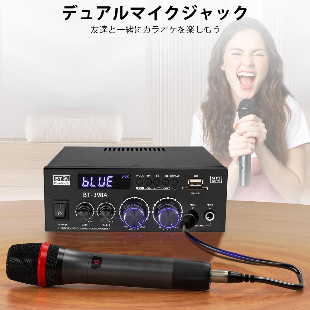 Bluetooth Amplifier HiFi Stereo Power Amplifier Receiver Channel 2X60W Mini Amplifier Small Home Audio Amplifier Control for Speakers Input 5.0 2.0