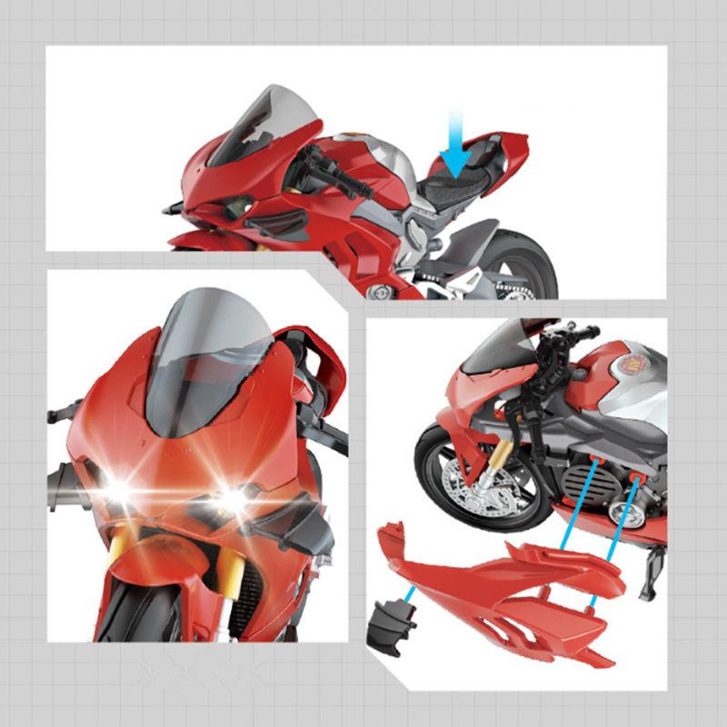 1/12 Assembly Version H2R Alloy Motorcycle Model Diecasts & Toy Metal Sound and Light Toys Car Collectibles Children’s Gifts