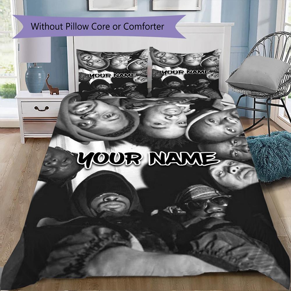 Custom Name Wu Tang Clan Pattern Bedding uilt Set uilt Cover Pillowcase Home Decoration Birthday Gift (1*duvet cover+2*pillowcase without core)