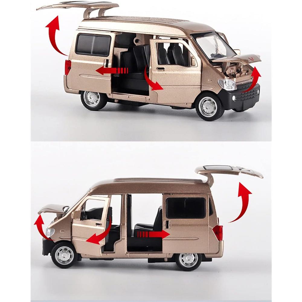 Масштабная модель автомобиля 1/32 для начальной буквы WULING Fan MPV, металлическая модель автомобиля, звук и свет, игрушка с откатом, изысканный подарок на выбор