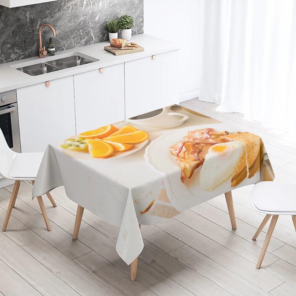 Скатерть с принтом для гурманов, устойчивая к пятнам, водонепроницаемая, кухонная, домашняя, уличная, для пикника, ресторана, украшение