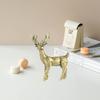 Brass Elk Ornament Vintage Style Fine-textured Realistic Elk Statue Desk Decoration Fade-resistant Ornament